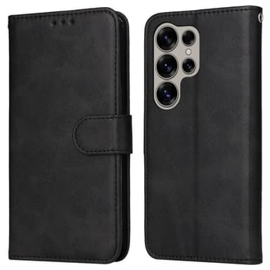 SKALO Samsung S25 Ultra PU-nahka Lompakkokotelo - Musta