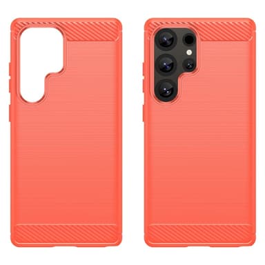 SKALO Samsung S25 Ultra Armor Carbon Suojakuori - Punainen
