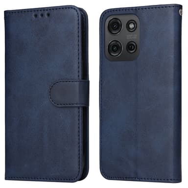 SKALO Motorola Moto G75 5G PU-nahka Lompakkokotelo - Sininen
