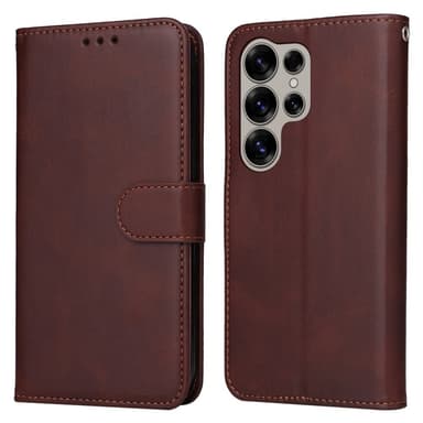 SKALO Samsung S25 Ultra PU-nahka Lompakkokotelo - Ruskea