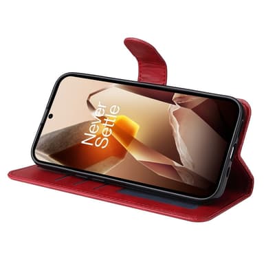 SKALO OnePlus 13 PU-nahka Lompakkokotelo - Punainen