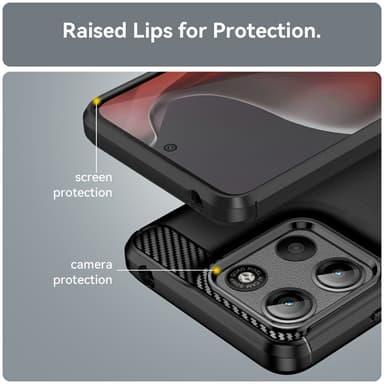 SKALO Motorola Moto G15 4G Armor Carbon Suojakuori - Musta