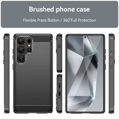 SKALO Samsung S25 Ultra Armor Carbon Suojakuori - Musta