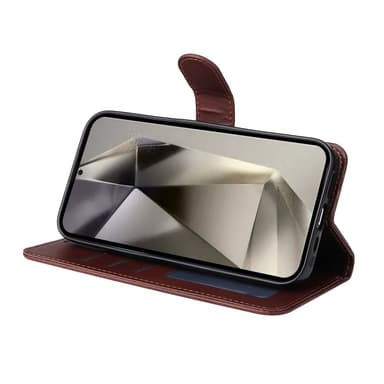 SKALO Samsung S25 Ultra PU-nahka Lompakkokotelo - Ruskea