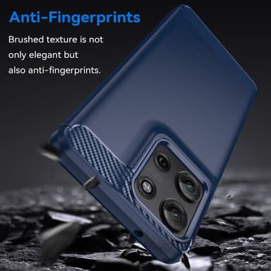 SKALO Motorola Moto G75 5G Armor Carbon Suojakuori - Sininen