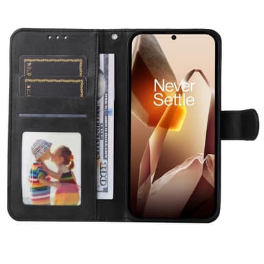 SKALO OnePlus 13 PU-nahka Lompakkokotelo - Musta