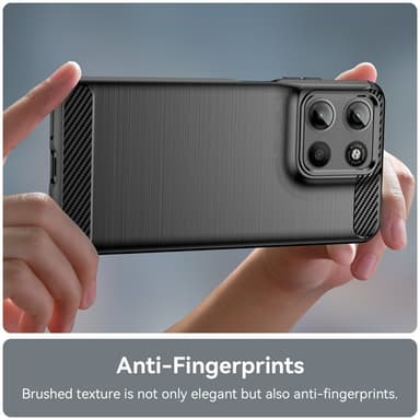 SKALO Motorola Moto G15 4G Armor Carbon Suojakuori - Musta