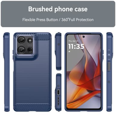 SKALO Motorola Moto G75 5G Armor Carbon Suojakuori - Sininen
