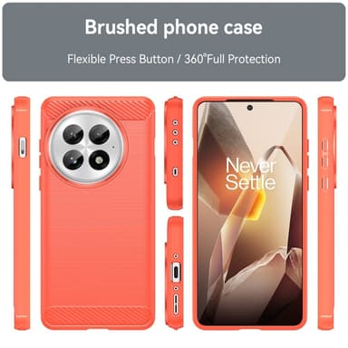 SKALO OnePlus 13 Armor Carbon Suojakuori - Punainen