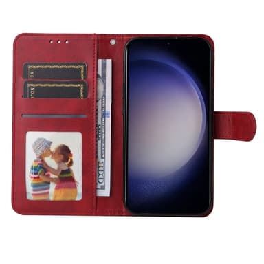 SKALO Samsung S25+ PU-nahka Lompakkokotelo - Punainen