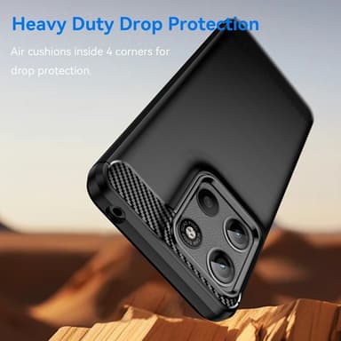 SKALO Motorola Moto G15 4G Armor Carbon Suojakuori - Musta