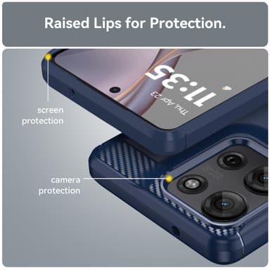 SKALO Motorola Moto G75 5G Armor Carbon Suojakuori - Sininen