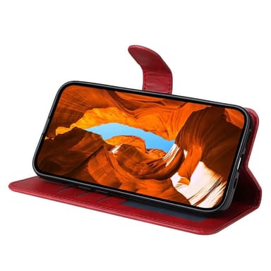 SKALO Motorola Moto G15 4G PU-nahka Lompakkokotelo - Punainen