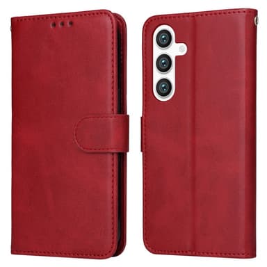 SKALO Samsung S25+ PU-nahka Lompakkokotelo - Punainen