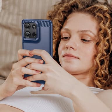 SKALO Motorola Moto G75 5G Armor Carbon Suojakuori - Sininen