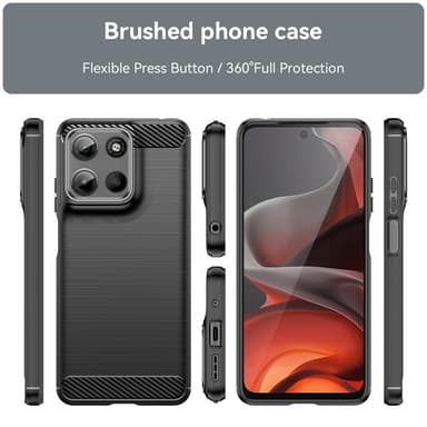 SKALO Motorola Moto G15 4G Armor Carbon Suojakuori - Musta