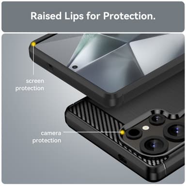 SKALO Samsung S25 Ultra Armor Carbon Suojakuori - Musta