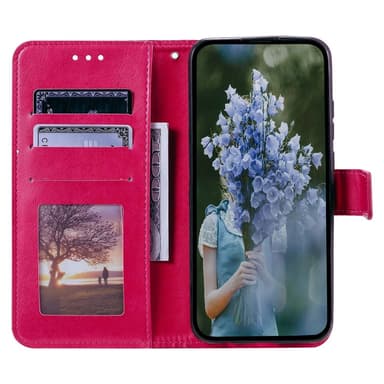 SKALO iPhone 15 Mandala lompakkokotelo - Cerise