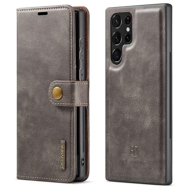 DG MING Samsung S22 Ultra 2-in-1 magneetti lompakkokotelo - Harmaa