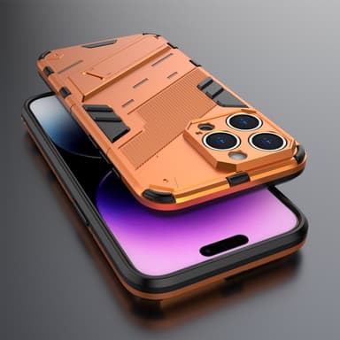 SKALO iPhone 15 Pro Max Hybrid BIBERCAS Suojakuori - Oranssi