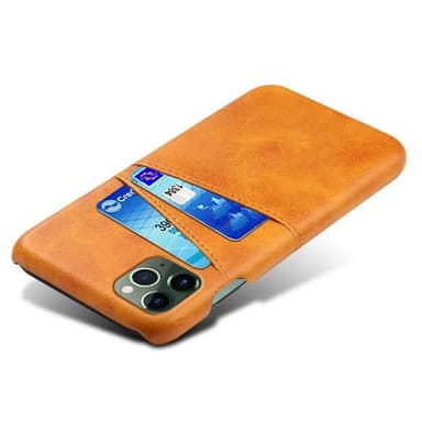 SKALO iPhone 15 PU-nahkainen Korttikotelo - Vaaleanruskea