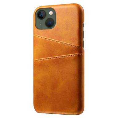 SKALO iPhone 15 PU-nahkainen Korttikotelo - Vaaleanruskea