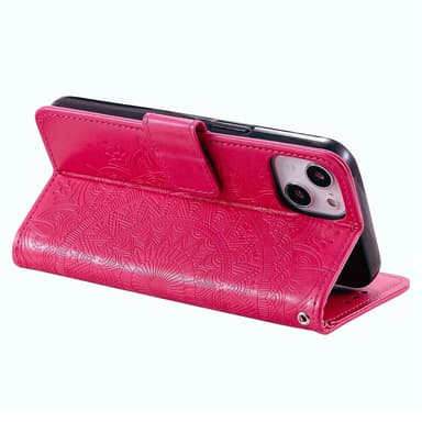 SKALO iPhone 15 Mandala lompakkokotelo - Cerise