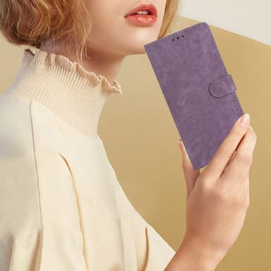 SKALO iPhone 15 Pro Max Lompakkokotelo PU-nahkaa - Violetti