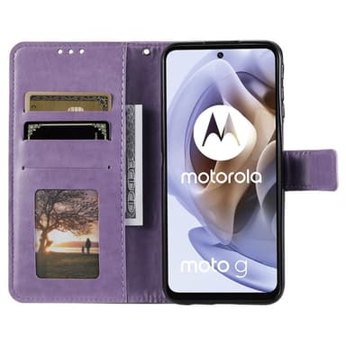 SKALO Moto G31 / G41 Mandala lompakkokotelo - Violetti