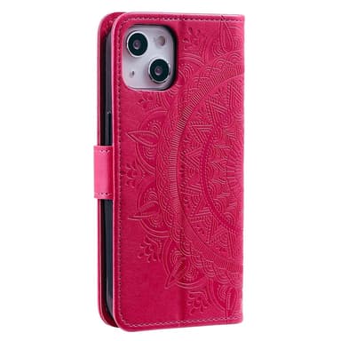 SKALO iPhone 15 Mandala lompakkokotelo - Cerise