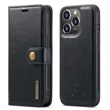 DG MING iPhone 14 Pro 2-in-1 magneetti lompakkokotelo - Musta