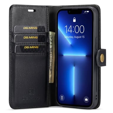 DG MING iPhone 14 Pro 2-in-1 magneetti lompakkokotelo - Musta
