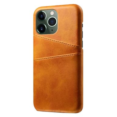 SKALO iPhone 14 Pro PU-nahkainen Korttikotelo - Vaaleanruskea