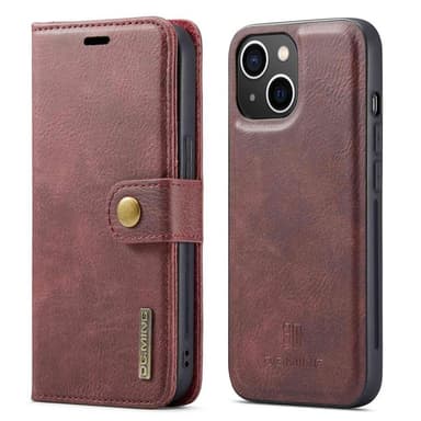 DG MING iPhone 14 Plus 2-in-1 magneetti lompakkokotelo - Punainen