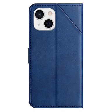 SKALO iPhone 15 Kohokuvioitu PU Nahka Lompakkokotelo - Sininen