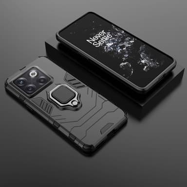 SKALO OnePlus 10T 5G Armor Hybridi metallirengas kuori - Musta