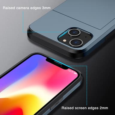 SKALO iPhone 15 Plus Armor Suojakuori korttikotelo - Sininen