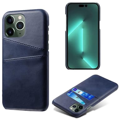 SKALO iPhone 15 Pro PU-nahkainen Korttikotelo - Sininen