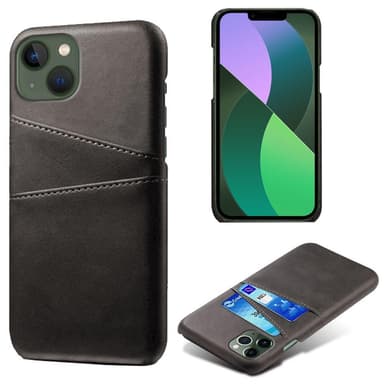 SKALO iPhone 15 PU-nahkainen Korttikotelo - Musta