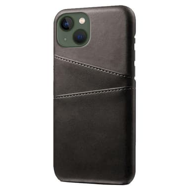 SKALO iPhone 15 PU-nahkainen Korttikotelo - Musta