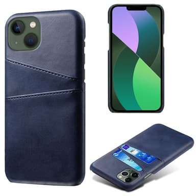 SKALO iPhone 15 PU-nahkainen Korttikotelo - Sininen