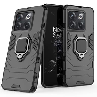 SKALO OnePlus 10T 5G Armor Hybridi metallirengas kuori - Musta