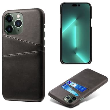 SKALO iPhone 15 Pro PU-nahkainen Korttikotelo - Musta