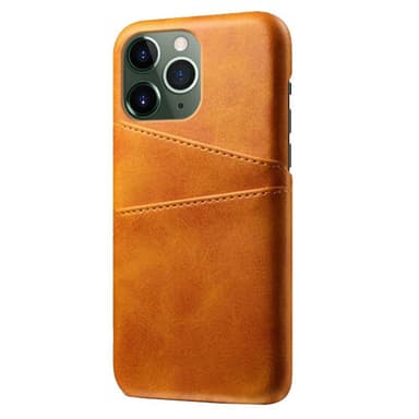 SKALO iPhone 14 Pro Max PU-nahkainen Korttikotelo - Vaaleanruskea
