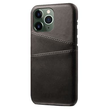 SKALO iPhone 15 Pro PU-nahkainen Korttikotelo - Musta