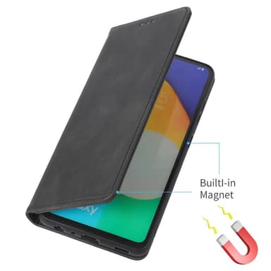 SKALO Samsung A23 5G Slim Premium Lompakkokotelo - Musta