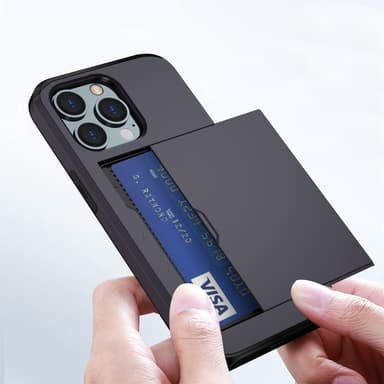 SKALO iPhone 14 Pro Armor Suojakuori korttikotelo - Musta