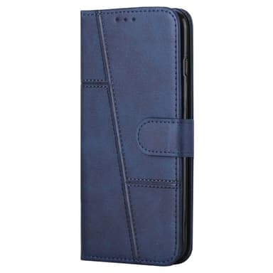 SKALO iPhone 15 Pro Embossed Triangle Lompakkokotelo - Sininen