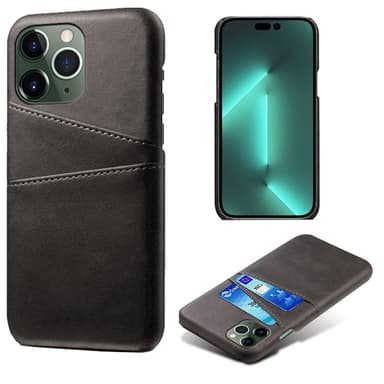 SKALO iPhone 14 Pro PU-nahkainen Korttikotelo - Musta