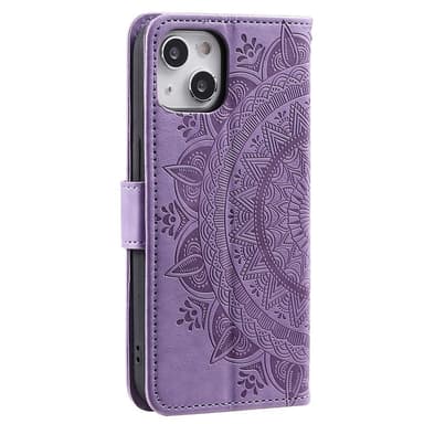 SKALO iPhone 15 Mandala lompakkokotelo - Violetti